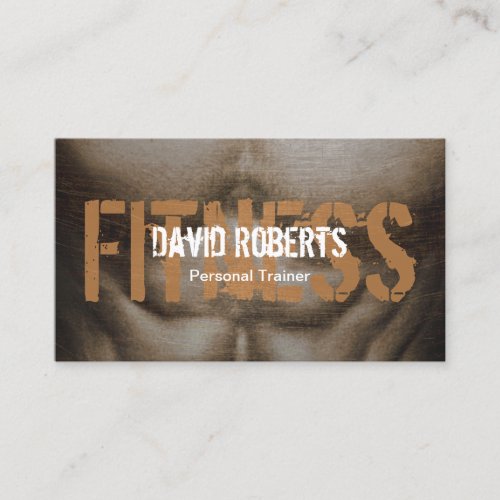 Fitness Personal Trainer Bold Text Professional Business Card