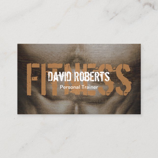 Fitness Personal Trainer Bold Text Professional Business Card (Front)