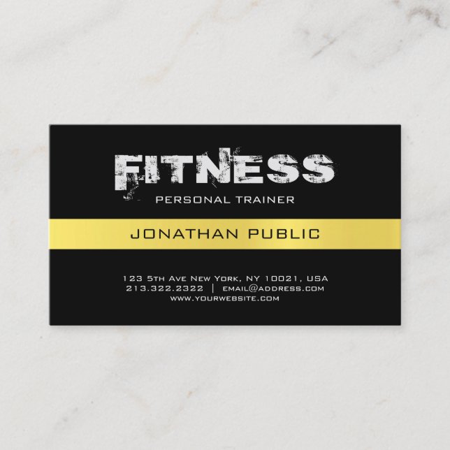 Fitness Personal Trainer Coach Trendy Plain Luxe Business Card (Front)