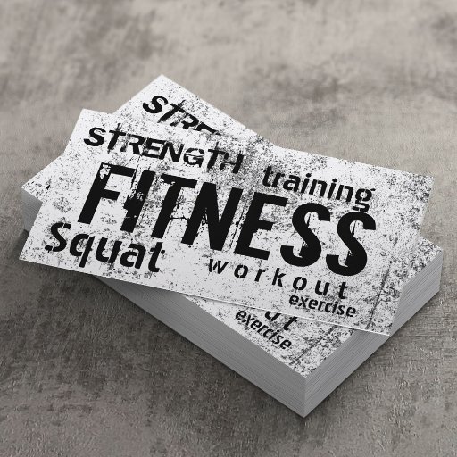 Customizable Fitness Personal Trainer Cool Grunge Professional Business Card