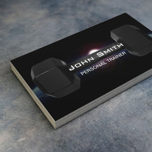 Fitness Personal Trainer Dumbbell & Earth Business Card