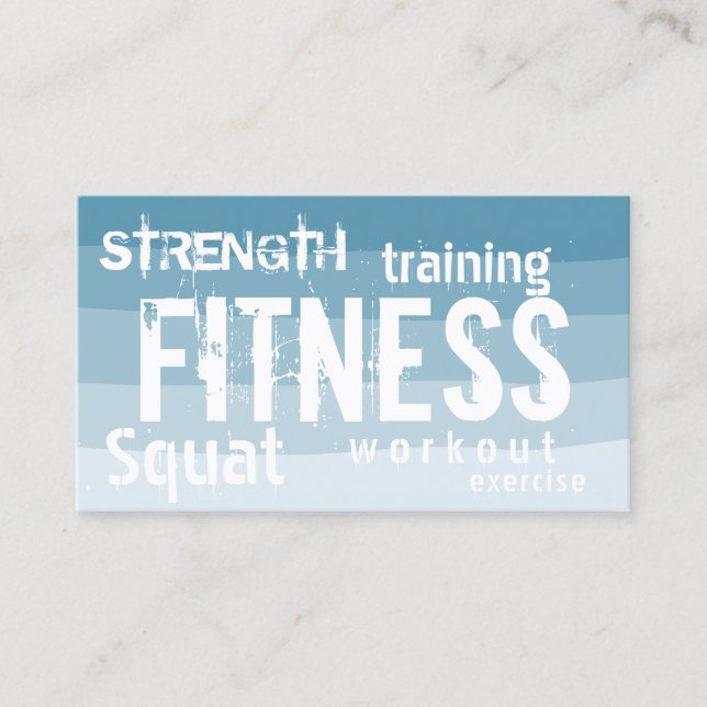 Fitness Personal Trainer Dusty Blue Stripe Loyalty Card (Front)