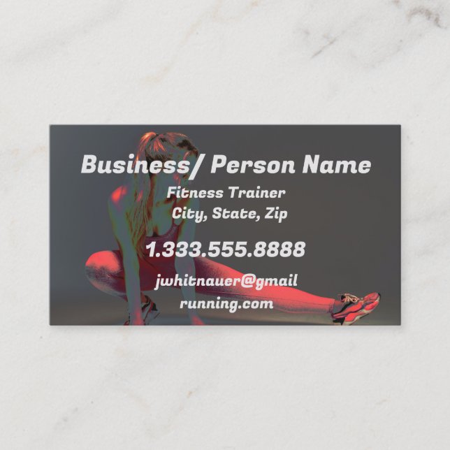 Fitness Personal Trainer, Fitness Instructor  Busi Business Card (Front)