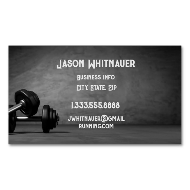 Fitness Personal Trainer, Fitness Instructor   Business Card Magnet (Front)
