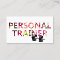 Fitness Personal Trainer Geometric Mosaic Text Business Card