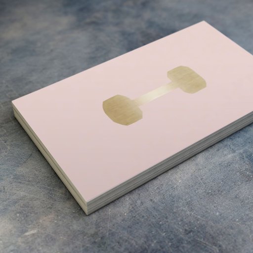 Customizable Fitness Personal Trainer Gold Dumbbell Blush Pink Business Card
