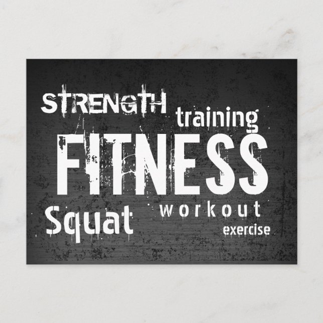 Fitness Personal Trainer Grunge Dark Professional Postcard (Front)