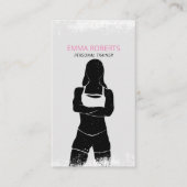 Fitness Personal Trainer Grunge Fit Girl Business Card (Front)