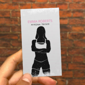 Fitness Personal Trainer Grunge Fit Girl Business Card