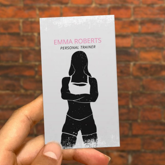 Fitness Personal Trainer Grunge Fit Girl Business Card