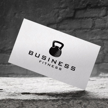 Fitness Personal Trainer Kettlebell Minimalist Business Card by cardfactory at Zazzle