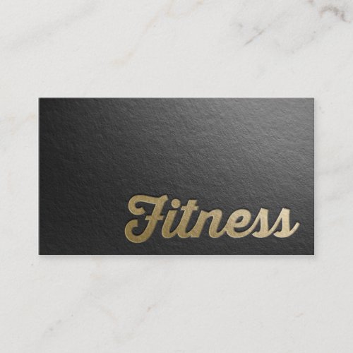 Fitness Personal Trainer Minimal Black Gold Emboss Business Card