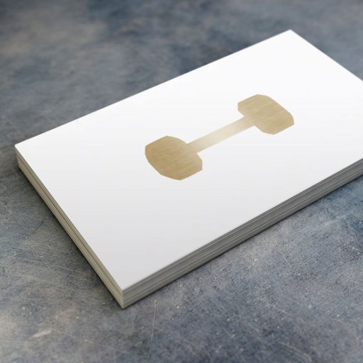 Customizable Fitness Personal Trainer Minimal Gold Dumbbell Business Card