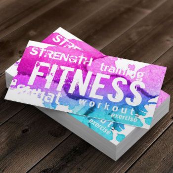 Fitness Personal Trainer Modern Colorful Business Card by cardfactory at Zazzle