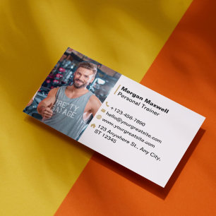 Fitness Personal Trainer: Modern Colorful Business Card