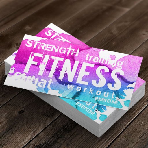 Customizable Fitness Personal Trainer Modern Colorful Business Card