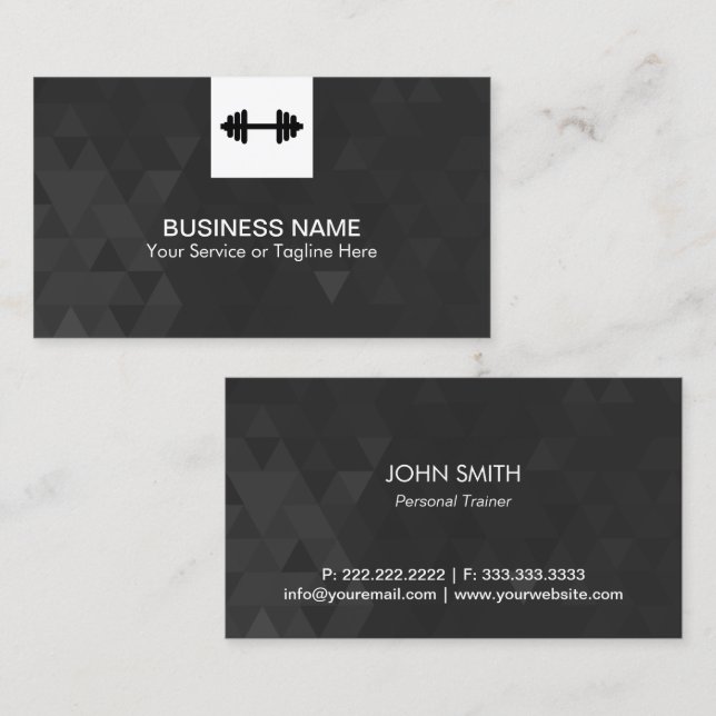 Fitness Personal Trainer Modern Geometric Business Card Zazzle