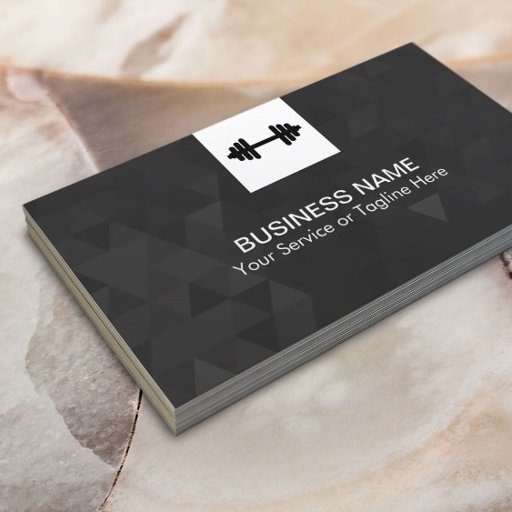 Customizable Fitness Personal Trainer Modern Geometric Business Card