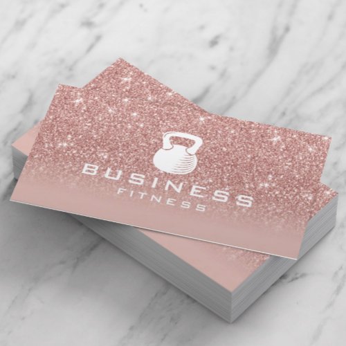 Fitness Personal Trainer Modern Rose Gold Ombre Business Card