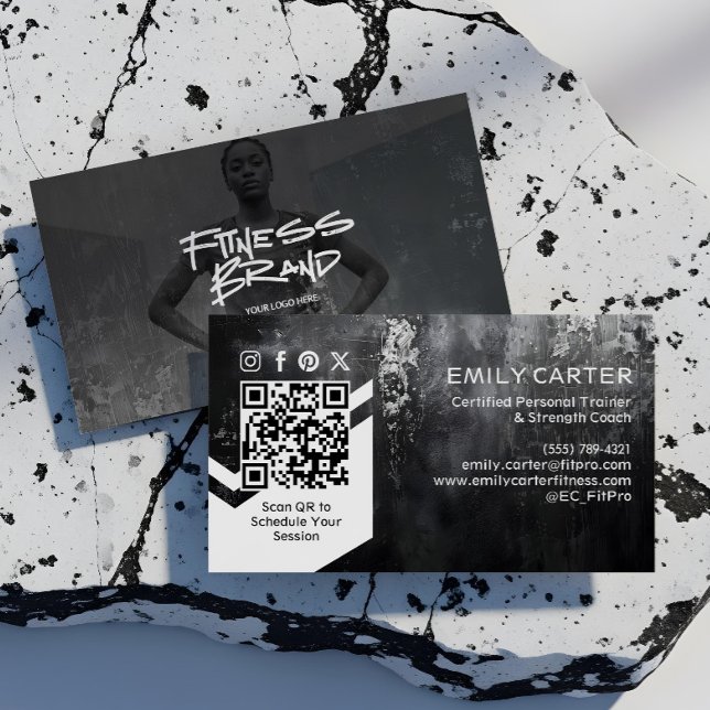 Fitness Personal Trainer Modern Trendy Sporty Business Card (Fitness Personal Trainer Modern Trendy Sporty Business Card)