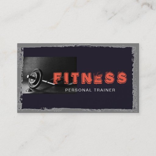Customizable Fitness Personal Trainer Muscle Elegant Modern Business Card