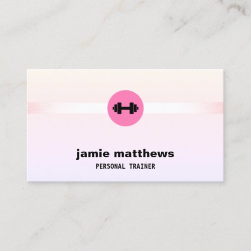 Fitness Personal Trainer Ombre Pink Business Card