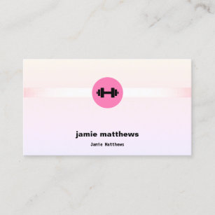 Hot Pink and Black Simple Modern Personal Trainer Business Card