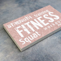 Fitness Personal Trainer Rose Gold Glitter Business Card