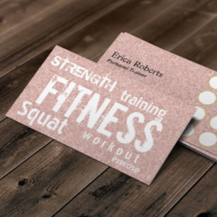 Fitness Personal Trainer Rose Gold Glitter Loyalty Card
