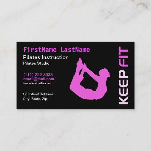 Fitness Pilates Instructor Business Card