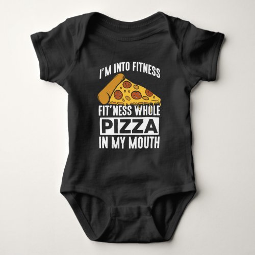 Fitness Pizza Slice Restaurant Lover Gym Foodie Baby Bodysuit