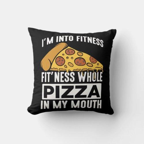 Fitness Pizza Slice Restaurant Lover Gym Foodie Throw Pillow