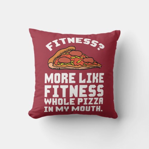 Fitness Pizza Throw Pillow