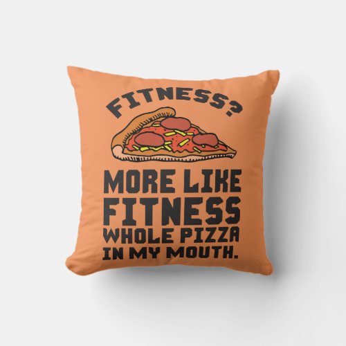 Fitness Pizza Throw Pillow