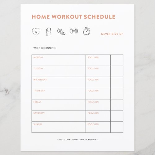 Fitness Planner Home Workout Exercise Tracker