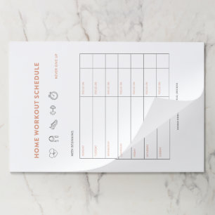 Fitness Planner Home Workout Exercise Tracker Paper Pad