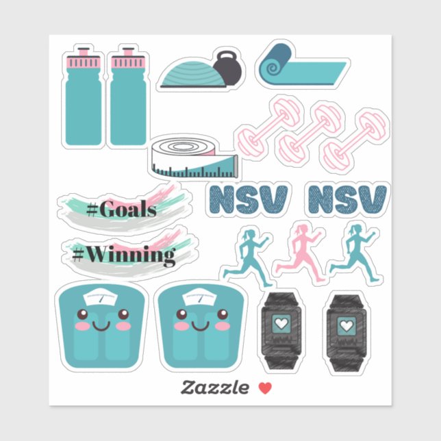 Fitness planner stickers (Sheet)