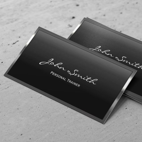 Cool Metal Border Trainer Business Card