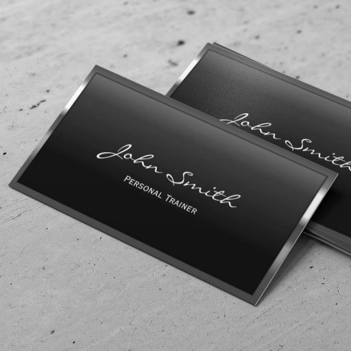 Customizable Cool Metal Border Trainer Business Card