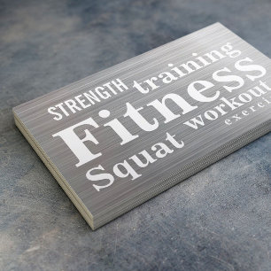 Fitness Professional Metal Personal Trainer Business Card