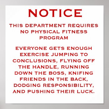 Fitness Program Notice Poster by the_last_dragoon at Zazzle