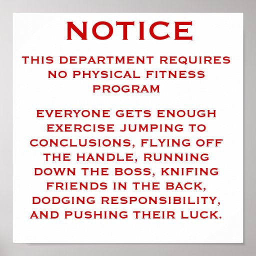 Fitness Program Notice Poster | Zazzle