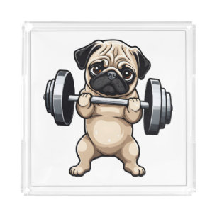 Fitness Pug Acrylic Tray