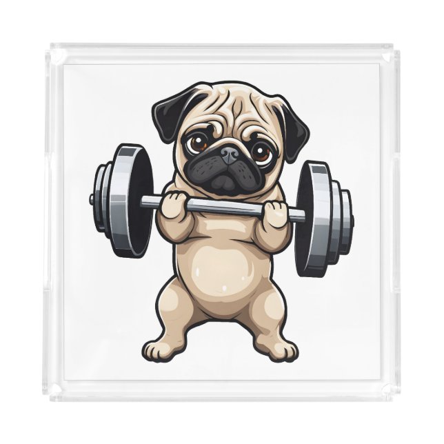 Fitness Pug Acrylic Tray (Front)