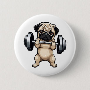 Fitness Pug Button