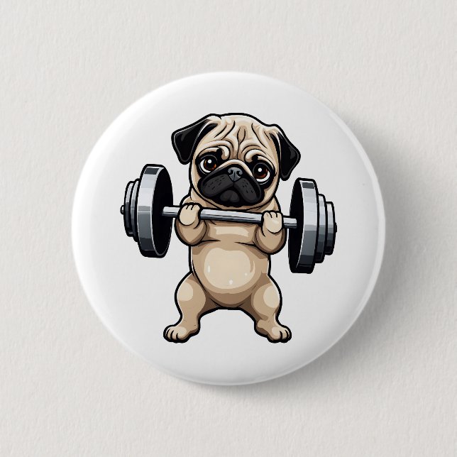 Fitness Pug Button (Front)