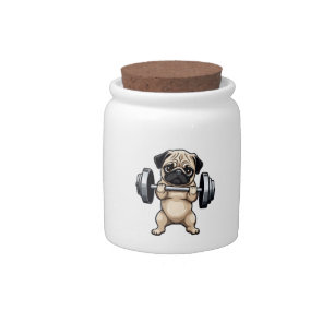 Fitness Pug Candy Jar