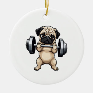 Fitness Pug Ceramic Ornament