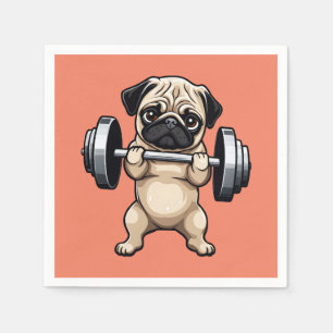 Fitness Pug Napkins