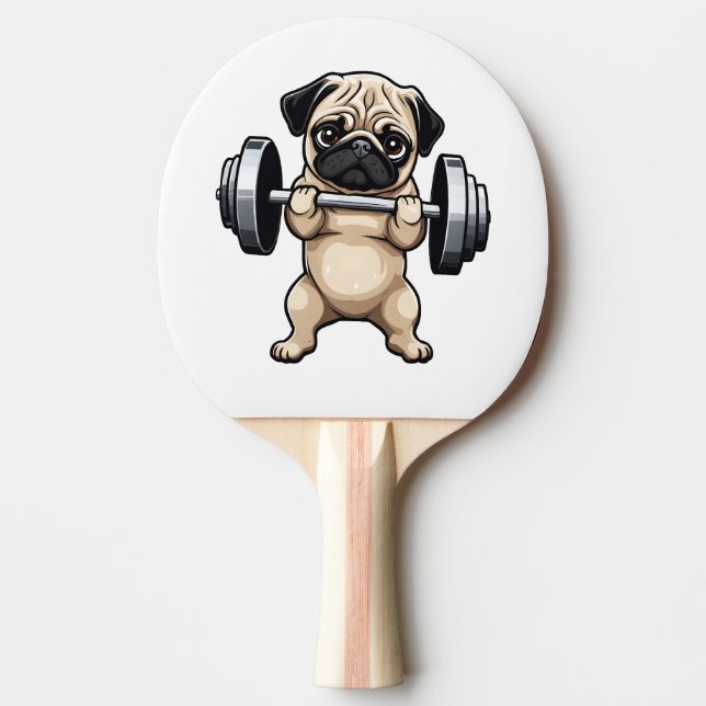 Fitness Pug Ping Pong Paddle (Front)